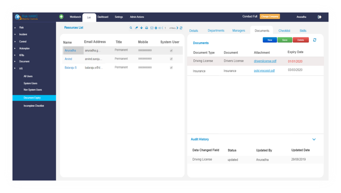 screenshot of Risk Hawk